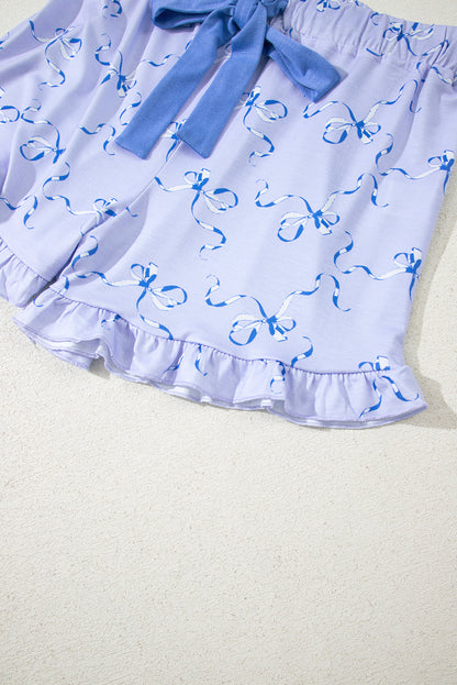 Bow Tee and Shorts Lounge Set