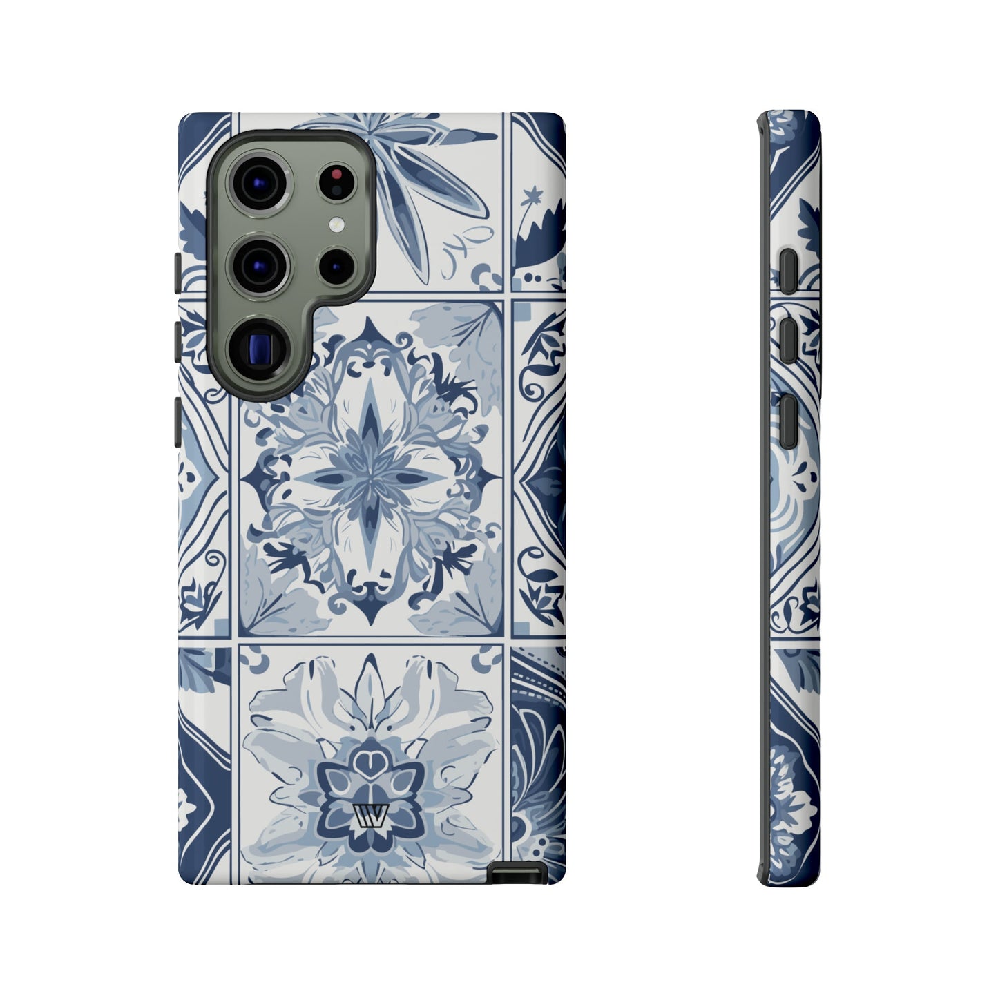 Azulejo azul y blanco | Funda resistente para teléfono