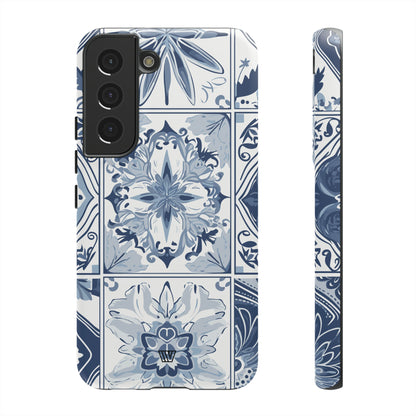 Azulejo azul y blanco | Funda resistente para teléfono