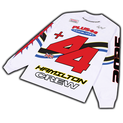 Camiseta de manga larga Hamilton Moto +44 - Blanca