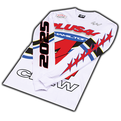 Camiseta de manga larga Hamilton Moto +44 - Blanca