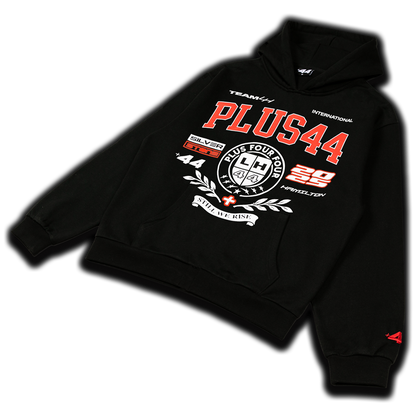 Sudadera con capucha universitaria +44 PLUS44 - Negra