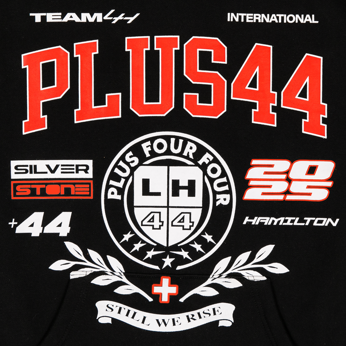 Sudadera con capucha universitaria +44 PLUS44 - Negra