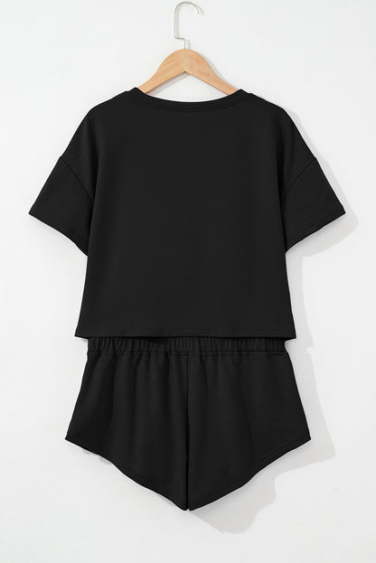 Cropped Tee and Ruffle Skort Set