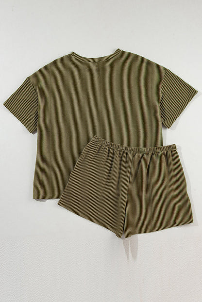 Corded Knit Tee and Shorts Set
