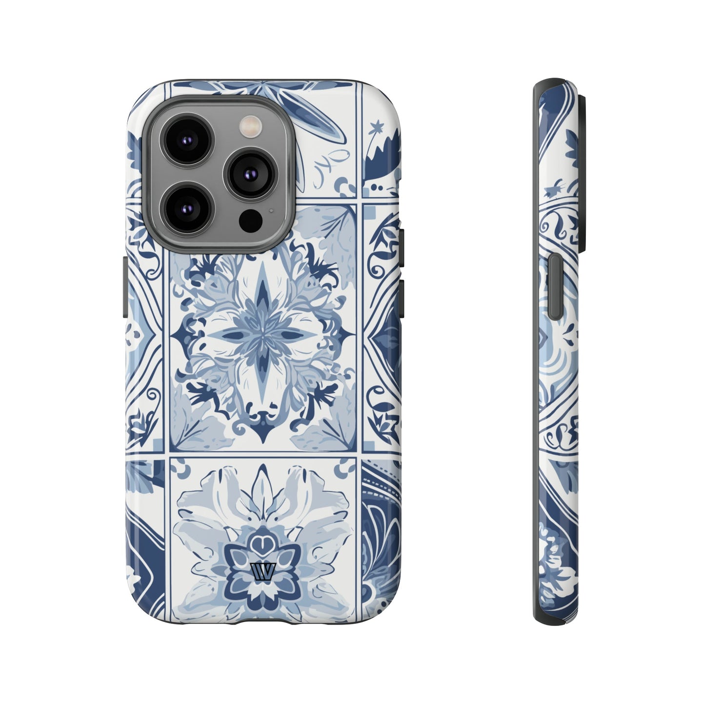 Azulejo azul y blanco | Funda resistente para teléfono