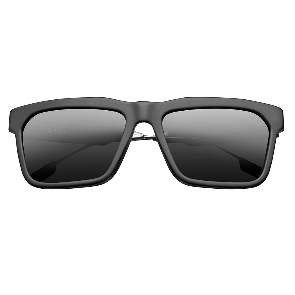Deano: Negro mate - Gunmetal pulido / Lente AR gris
