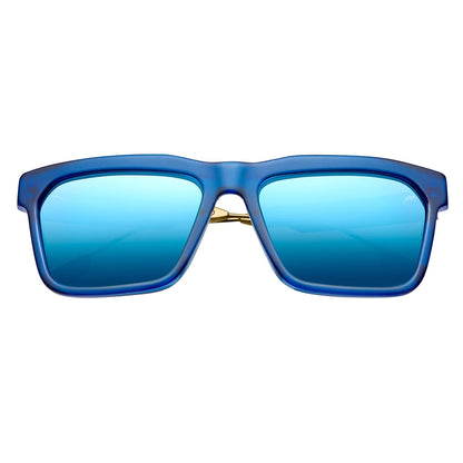 Deano: Azul Midway Mate - Latón Antiguo / Lente Flash Azul Pacífico