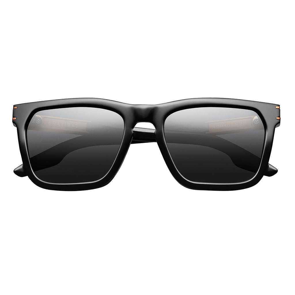 Gravitas: Lente AR pulida en negro y cobre/gris