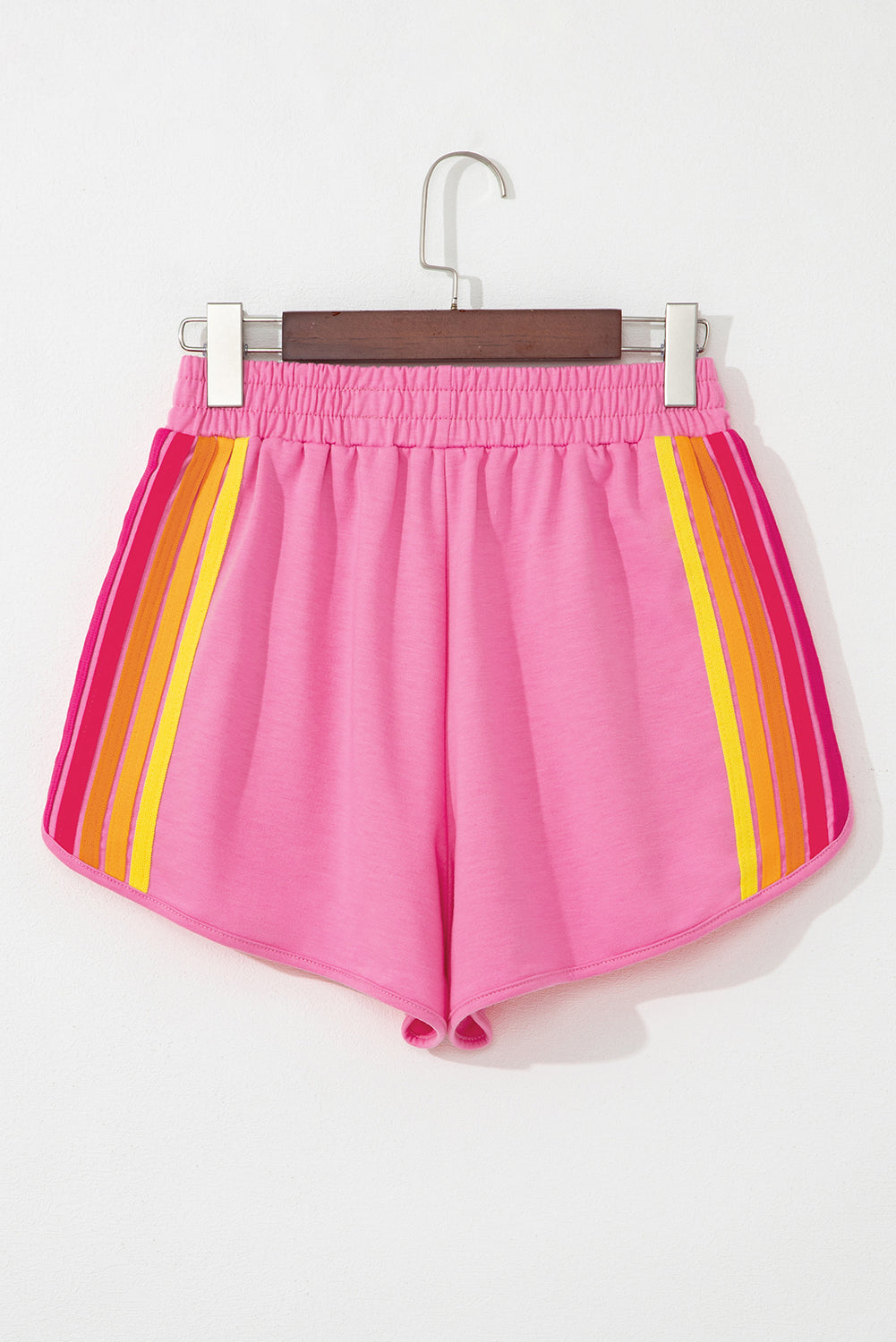 Colorblock Stripe Elastic Waist Shorts