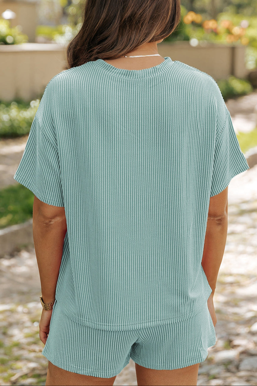 Corded Knit Tee and Shorts Set