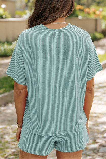 Corded Knit Tee and Shorts Set