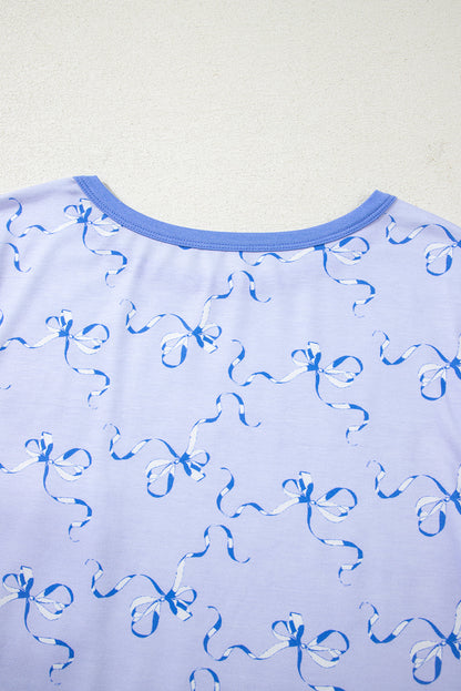 Bow Tee and Shorts Lounge Set