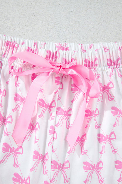 Bow Top and Shorts Pajama Set