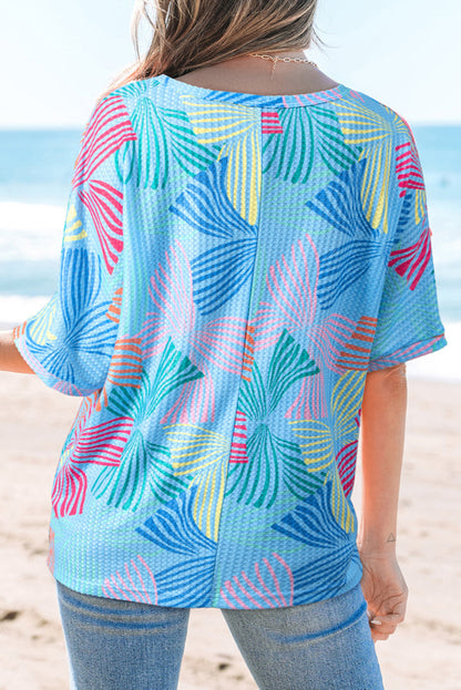 Bow Waffle Knit Crewneck Top