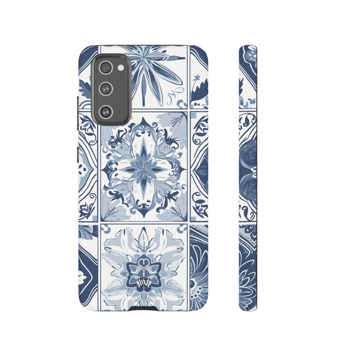 Azulejo azul y blanco | Funda resistente para teléfono