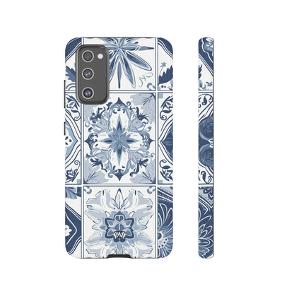 Azulejo azul y blanco | Funda resistente para teléfono