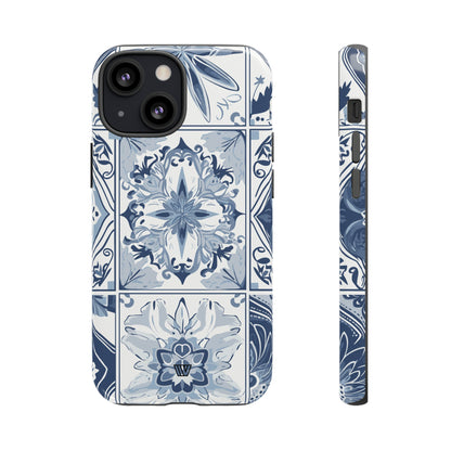Azulejo azul y blanco | Funda resistente para teléfono