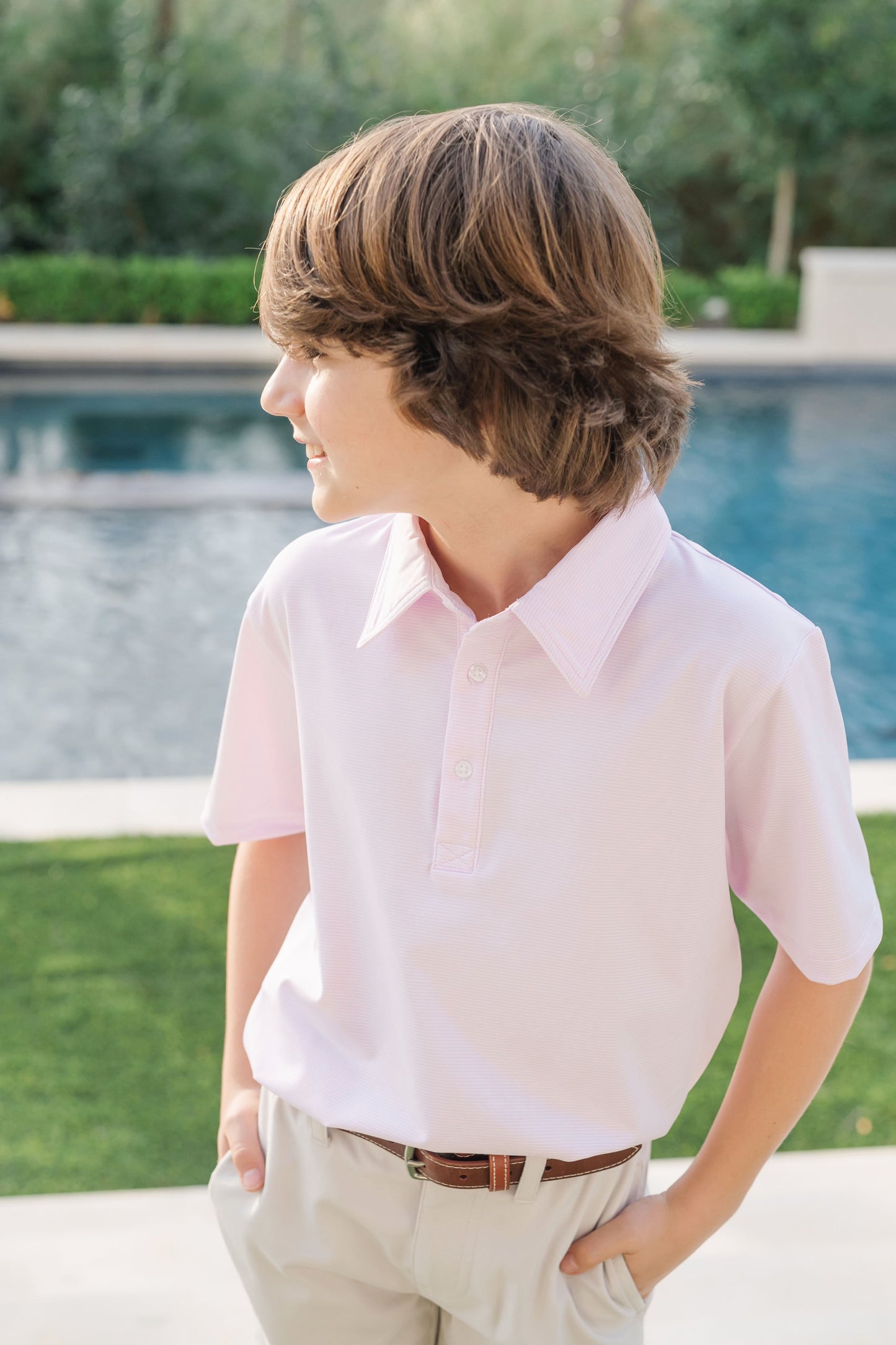 Polo deportivo Will para niño de LH Sport - Rayas rosas