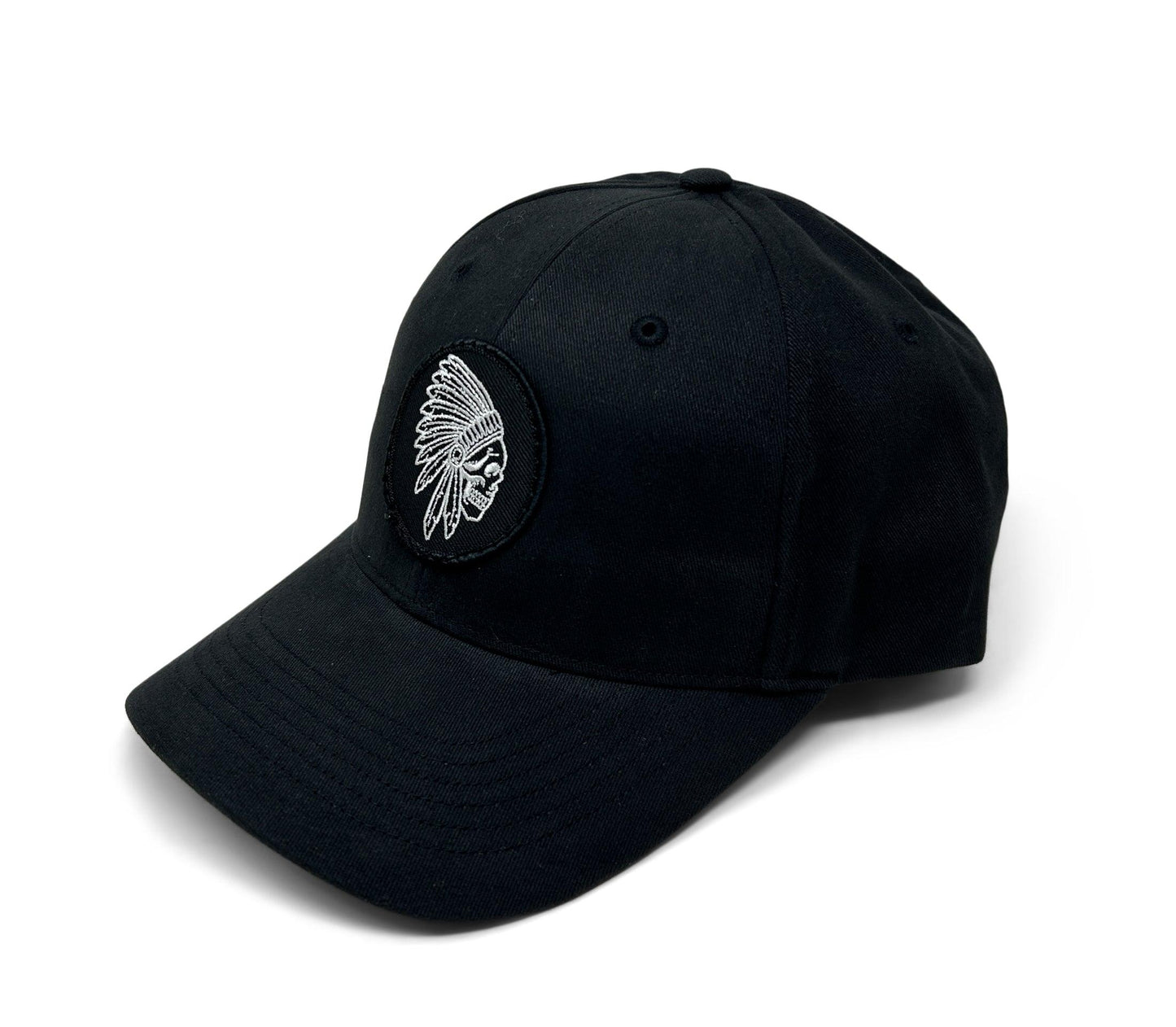 Apache Skull Patch Hat | Richardson Cap | Solid Black