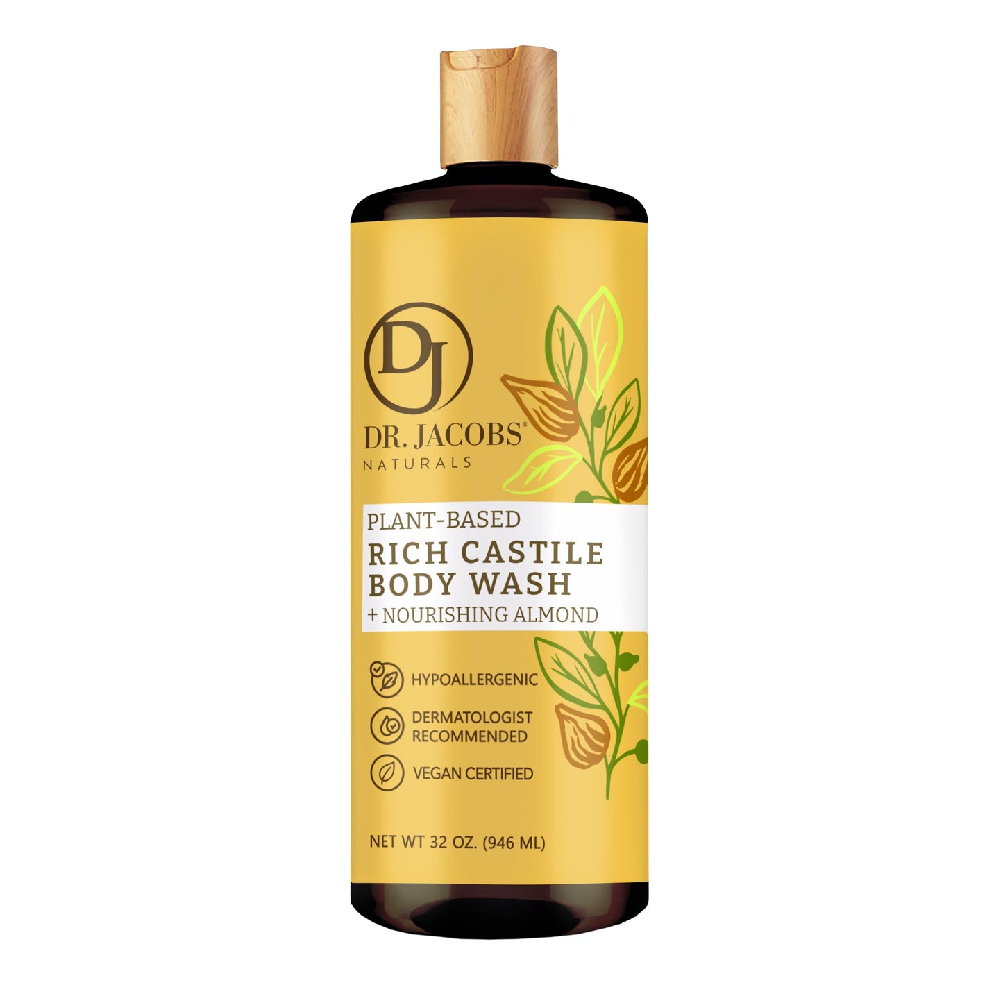 Gel de baño de Castilla con almendras (All American) 32 oz