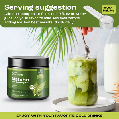 Matcha en polvo con electrolitos