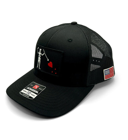 Blackbeards Flag Hat | Richardson 112 | Black with USA Flag