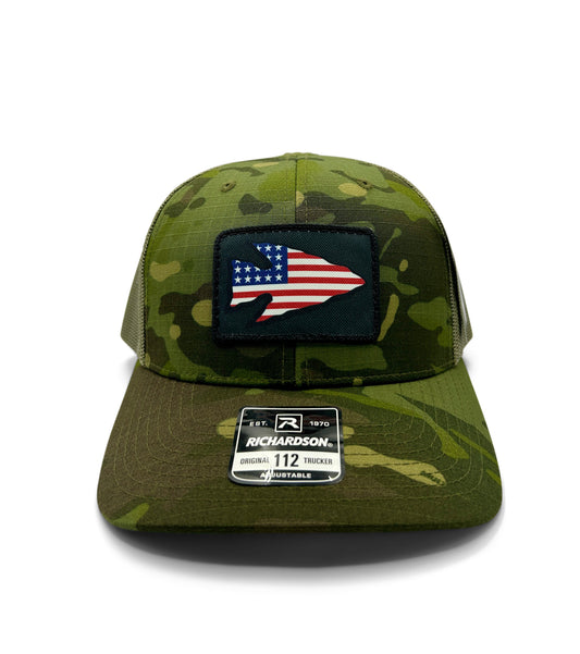 USA Arrowhead Flag Patch Hat | Richardson 112 | Multicam