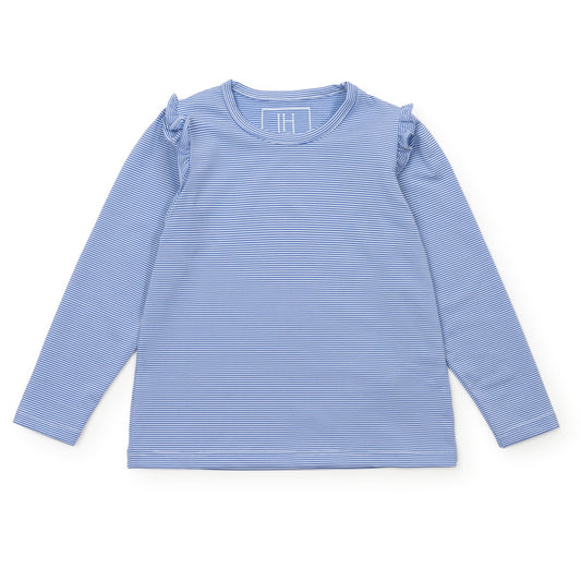 Mia Girls' Longsleeve Performance Top by LH Sport - Blue Stripes