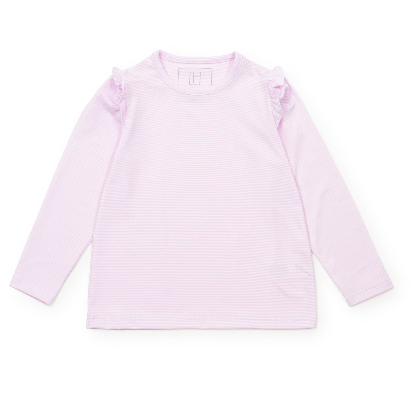 Camiseta deportiva de manga larga Mia para niña de LH Sport - Rayas rosas