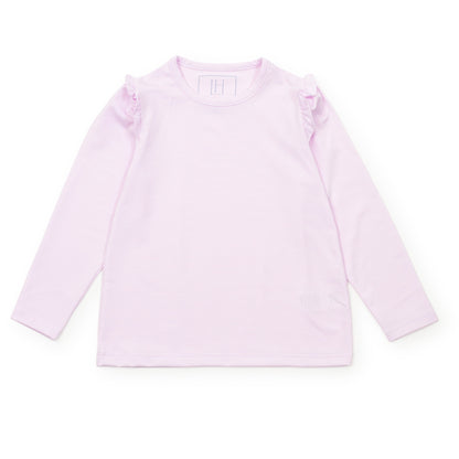 Camiseta deportiva de manga larga Mia para niña de LH Sport - Rayas rosas