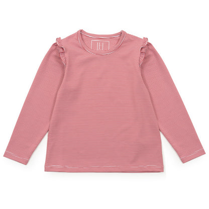 Camiseta deportiva de manga larga Mia para niña de LH Sport - Rayas rojas