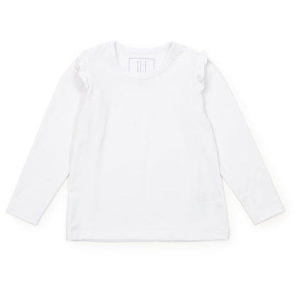 Camiseta deportiva de manga larga Mia para niña de LH Sport - Blanco