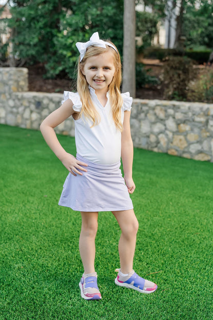 Falda deportiva Margot para niña de LH Sport - Rayas moradas