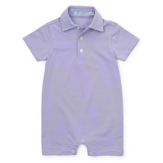 Austin Boys' Performance Shortall by LH Sport - Purple Stripes