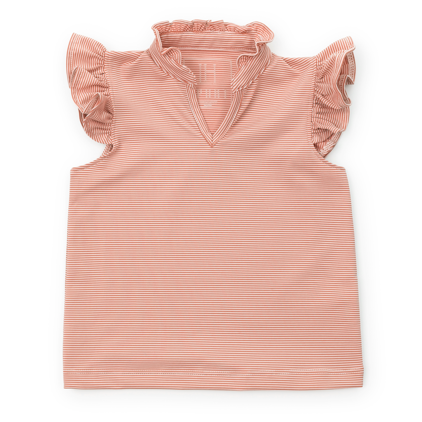 Top deportivo sin mangas Ellie para niña de LH Sport - Rayas naranjas