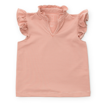 Top deportivo sin mangas Ellie para niña de LH Sport - Rayas naranjas