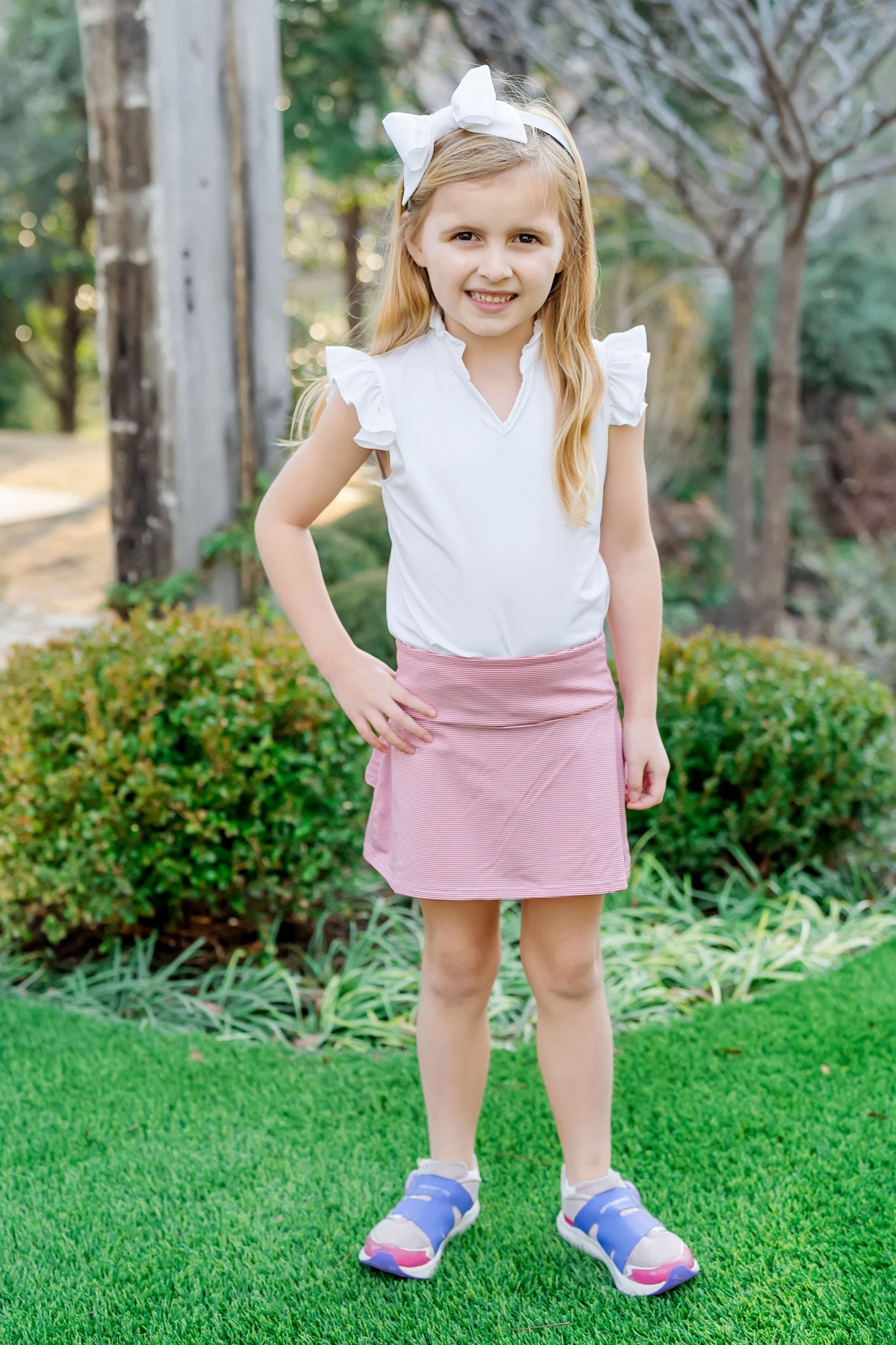 Falda deportiva Margot para niña de LH Sport - Rayas rojas