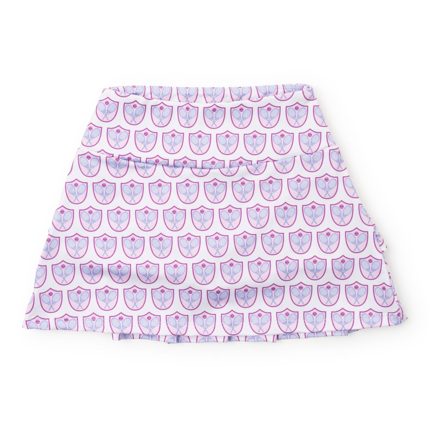 Margot Girls' Performance Skirt by LH Sport - Tennis Crest Pink