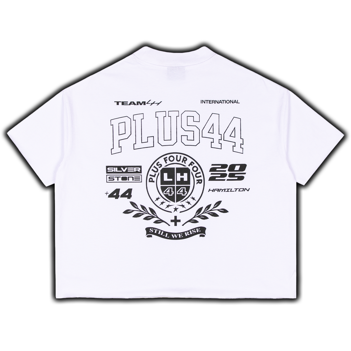 Camiseta universitaria cuadrada PLUS44