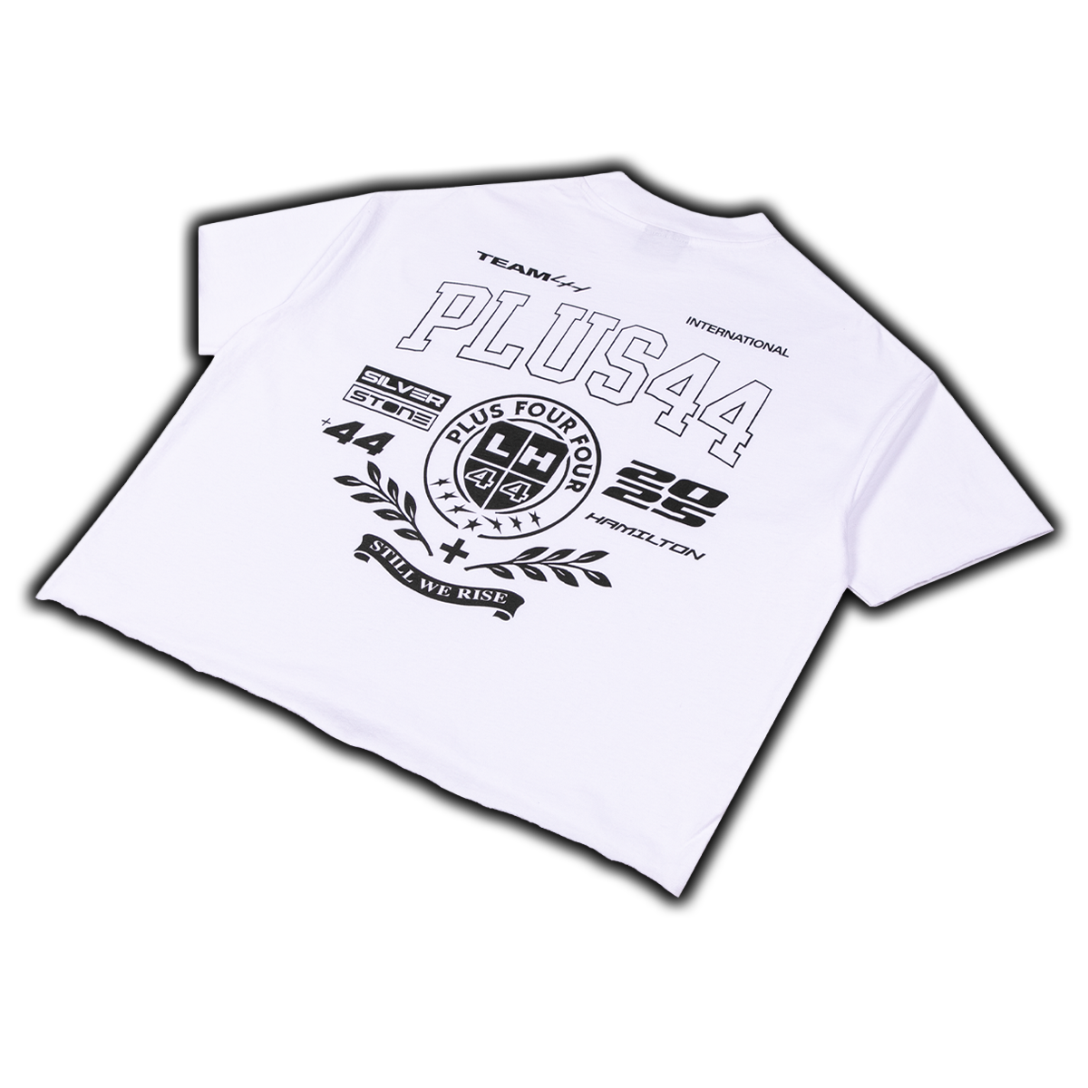Camiseta universitaria cuadrada PLUS44