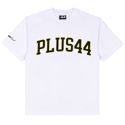 Camiseta universitaria PLUS44 - Blanca
