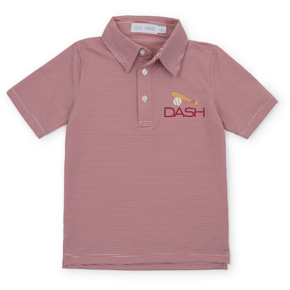 Will Boys' Performance Polo by LH Sport - Red Stripes