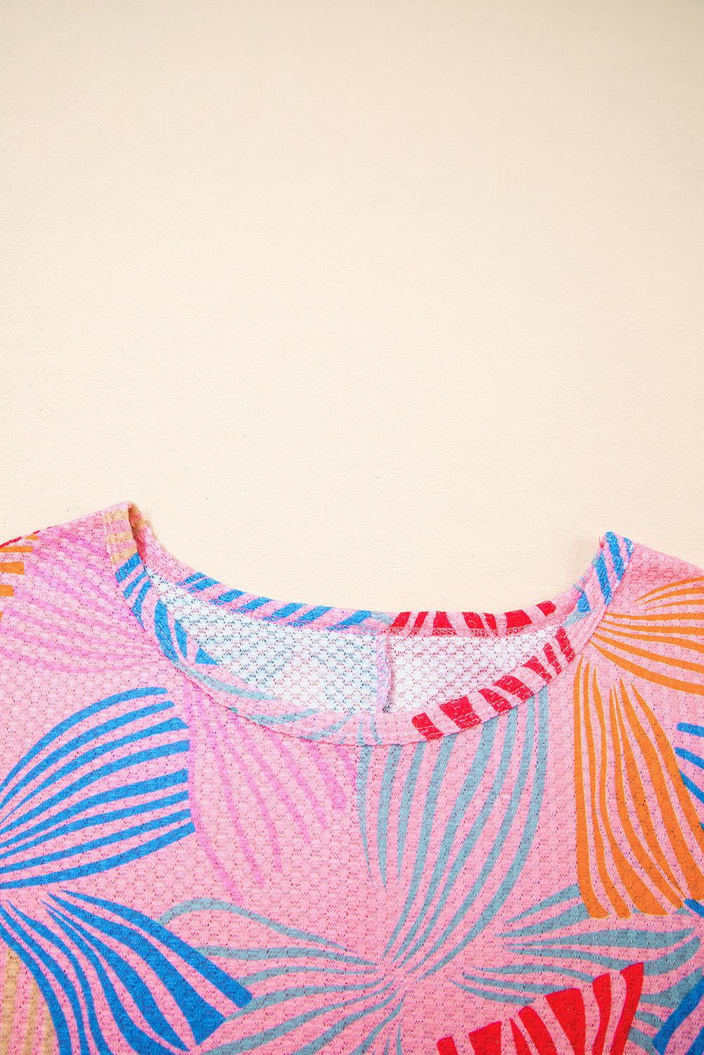Bow Waffle Knit Crewneck Top