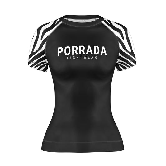 ZEBRA WOMEN SHORT SLEEVE RASH GUARD
