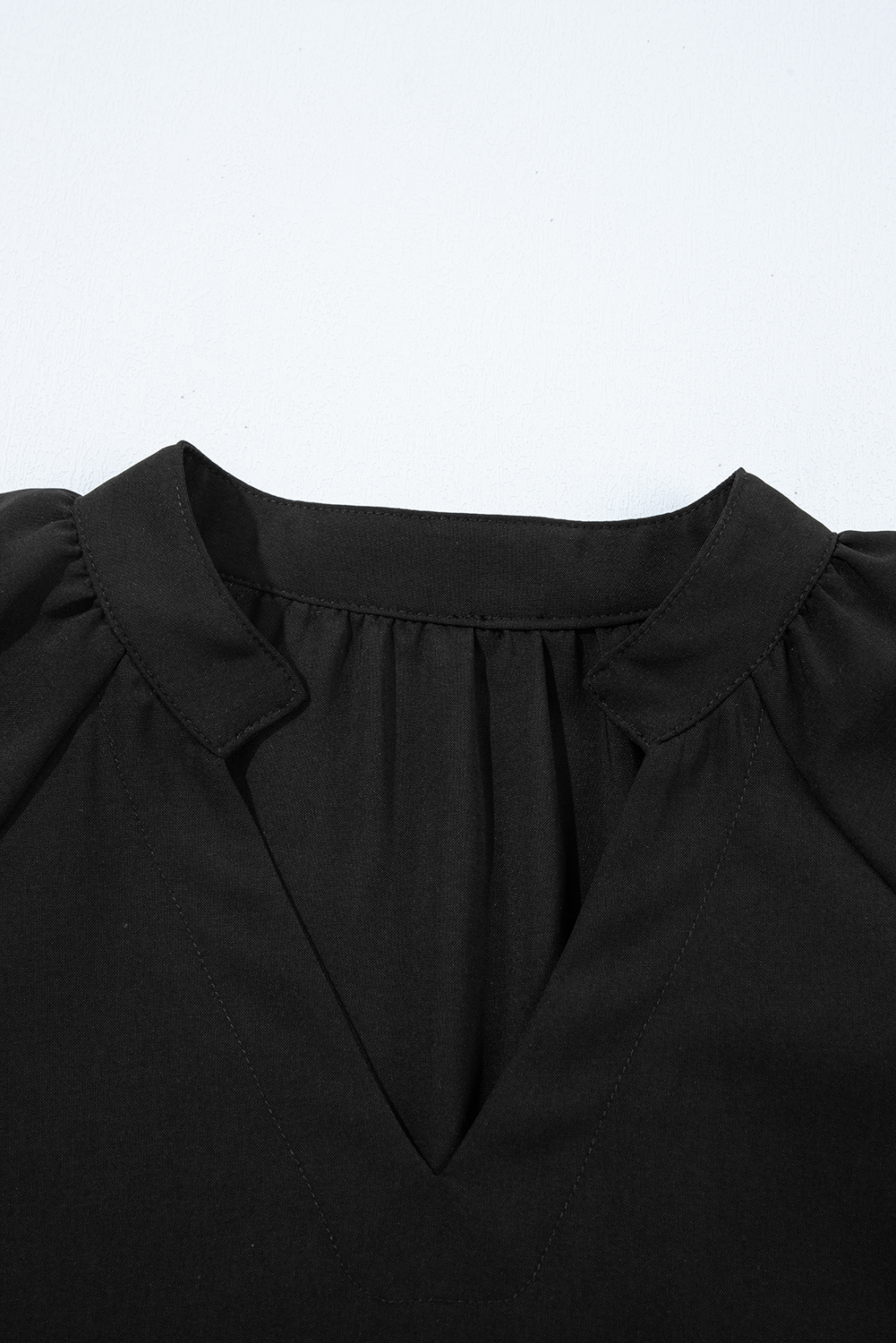 Bow Puff Sleeve V-Neck Blouse