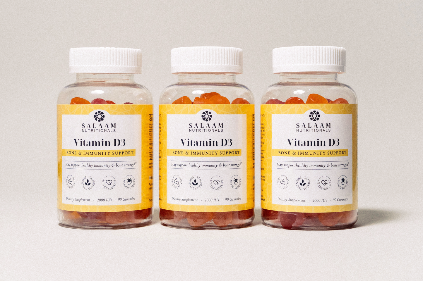 Gomitas Halal de vitamina D3 2000 UI - 90 unidades | Nutrición Salaam