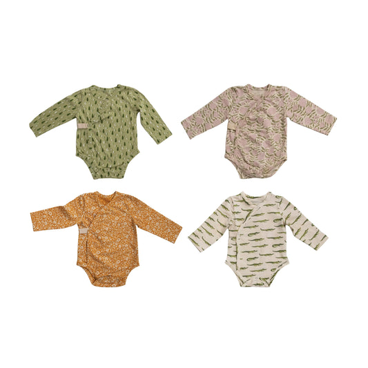 Cotton Baby Kimono Long Sleeve Onesies