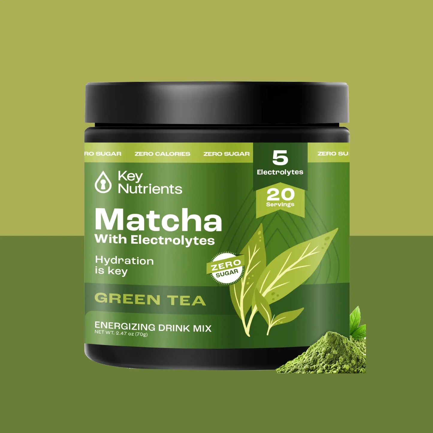 Matcha en polvo con electrolitos