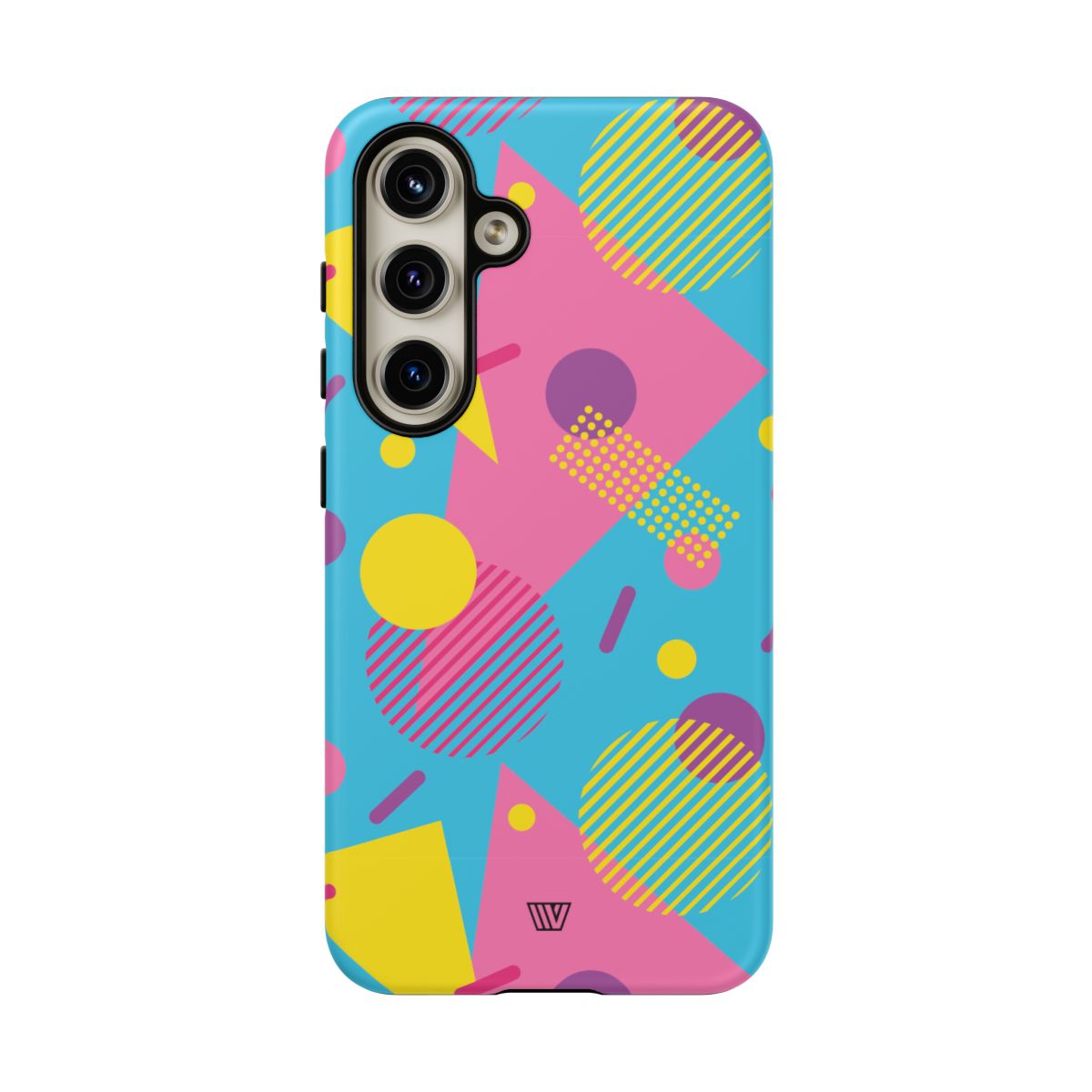 Funda resistente para teléfono con estampado retro de los 80 y 90 en azul claro